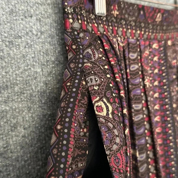 Vintage Rafaella Skirt Womens 8 Multicolor Pleated Pockets Paisley Boho Midi - Picture 6 of 16